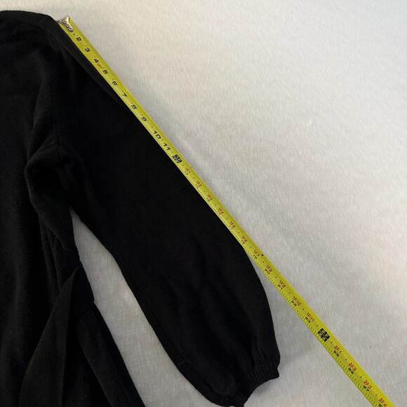 Lane Bryant Black Tunic Sweater Tie Waist Long Sleeve Size 18/20 Plus Soft - Picture 4 of 6